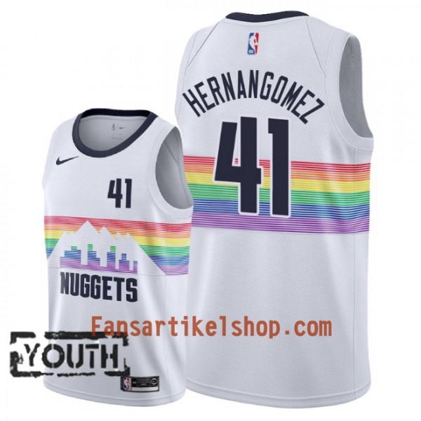 Denver Nuggets Trikot Juan Hernangomez 41 2018-19 Nike City Edition Weiß Swingman - Kinder